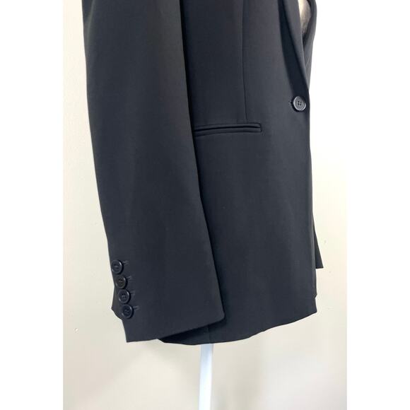 Theory Crepe Power Jacket Black Blazer Size 8 Professional Career Office - Picture 9 of 11
